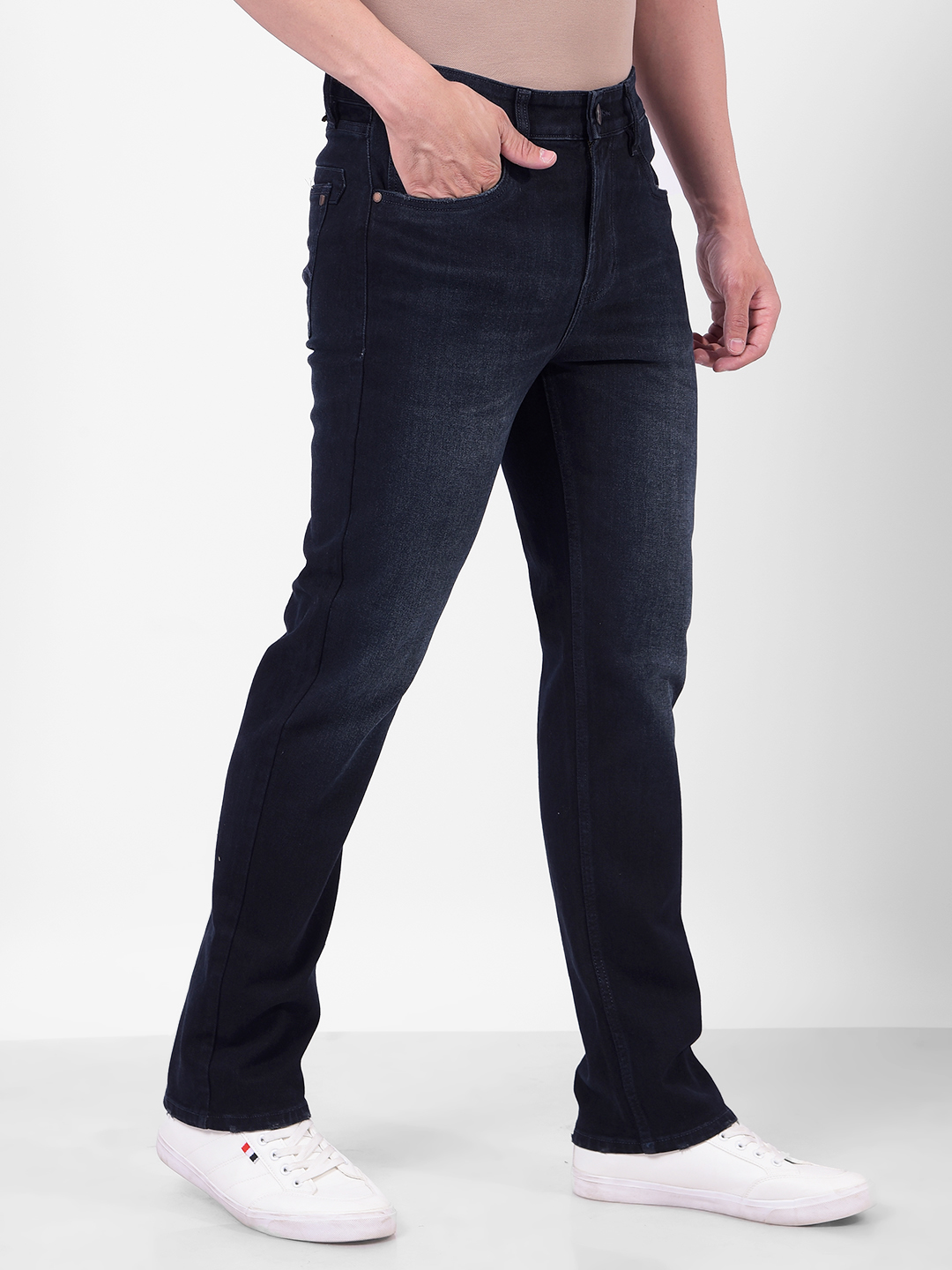 Numero Uno Men Solid Dark Blue Jeans